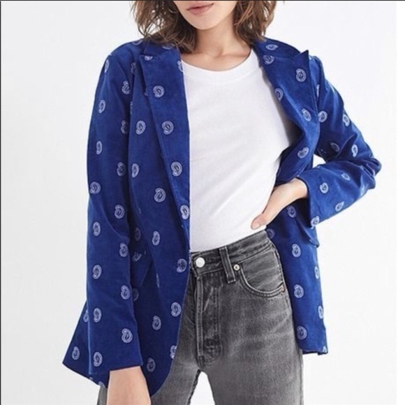 Urban Outfitters Jackets & Blazers - Urban Outfitters Blue Paisley Blazer Size Small